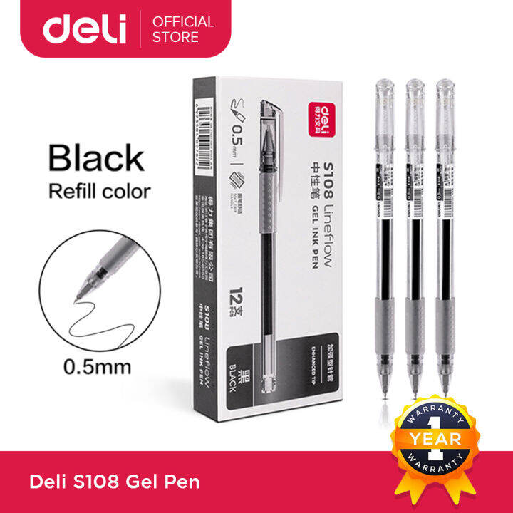 Deli Gel Pen 0.5mm Black 1pc S108 | Lazada PH