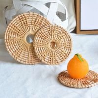 【CW】 Round Rattan Coasters Bowl Insulation Placemats Table Padding Cup Mats Accessories