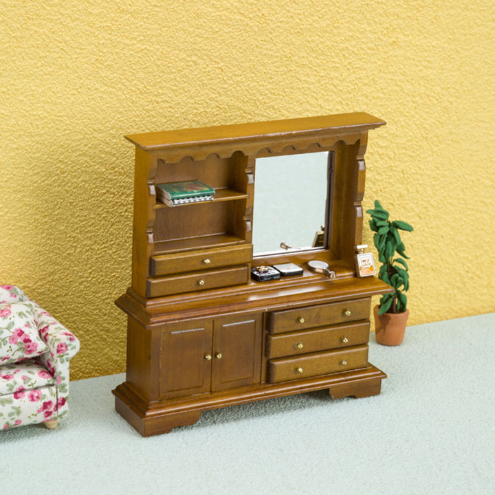 astella-โต๊ะเครื่องแป้งขนาดเล็กเฟอร์นิเจอร์ของเล่นมินิเก๋ขนาด1-12ขนาดโต๊ะแต่งตัวสำหรับ-diy-แต่งบ้านตุ๊กตาการออกแบบที่สมจริงและขอบเรียบ