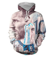 3D HOODIE-  2023 new design- 2023 Qatar World Cup champion: three stars Argentina national team&amp;Messi Jersey short sleeved sweater 130