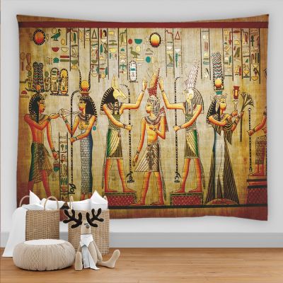 ✉▤卍 Ancient Egyptian Tapestry Tribal Savage Wall Hanging Vintage Room Decor Home Bedroom Aesthetic Room Decoration Beach Mat Tapiz