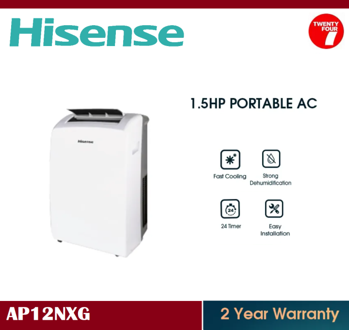 Hisense 15hp Portable Air Conditioner Aircond Air Cond R32 移动式空调 Ap12nxg Lazada 5150
