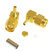 1pc  New SMA Right Angle RF Connector Male Plug Crimp For LMR100 RG316 RG174 Cable Wholesale  Wire Terminal Electrical Connectors