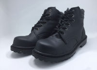 รองเท้าหนังหัวเหล็กสีดำล้วน (size38-47) สป๊องดำ