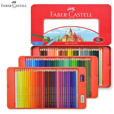 100 Colors Faber Casl Oily Colored Pencils Tin Set for Artists Drawing,Sketch,Coloring Book Premium Childrens Art Products