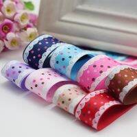 ✜✼ 2.5CM lace color Polka Dots Printed Grosgrain RibbonGift packaging wedding decoration DIY Skirt hem handmade materials 1meter