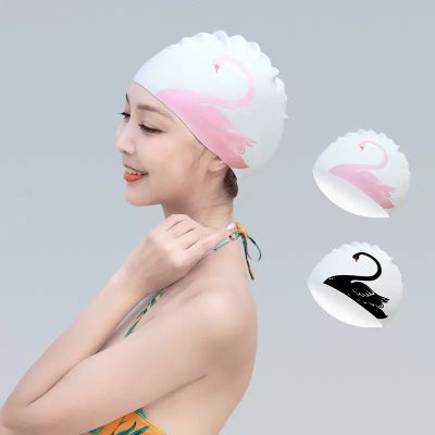 【CW】 Adults Silicone Cap Elastic Durable Swim Caps Ears Hair Pool Hat