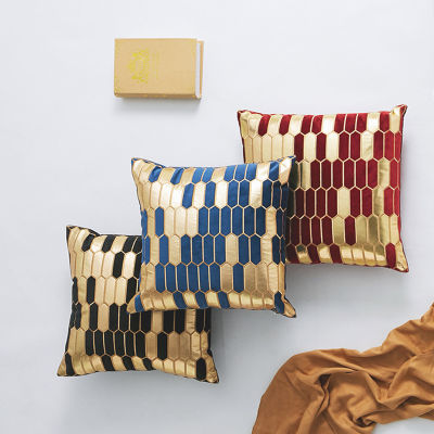 45x45cm Cushion Cover European Thicken Dutch Velvet Paste Gold Embroidery Living Room Pillow Cover Decorative Cushion