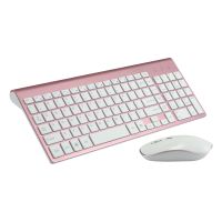 Wireless Keyboard and Mouse Combo 2.4G Portable Ergonomic, Quiet Click Sleek Design for Desk Top or Laptop