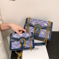 Retro Fashion Shoulder Chain Printed Small Square Bag 2021 New French Niche Crossbody Women s Bag