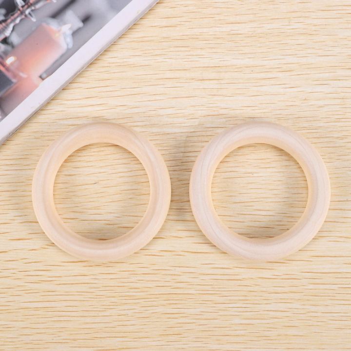 25 Pcs Natural Wood Rings 70mm Unfinished Macrame Wooden Ring Wood