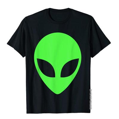 Green Alien Head 90S Style Funny Alien T-Shirt Funky Vintage Top เสื้อยืด Cotton Boy Tops &amp; Tees สไตล์ญี่ปุ่น