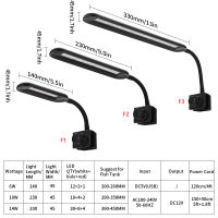 LED Aquarium Light Fish Tank Clip on Light 6W10W14W LED Plant Grow Light Underwater Decor Lighting with 3 Light Modes Dimmable