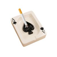 【 Party Store 】 Creative Playing Cards Red Black Heart Ashtray Hotel Living Room Dining Table Ashtray Craft Ornaments Smoking Accessories