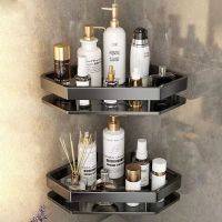 【HOT】℡✈  Shelf Shelves Punch-free Rack Wall Mounted Shampoo Aluminum Holder Organizer Accessorie