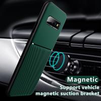 【CC】 de telefone magnético silicone luxuoso capa para S10E S10 S20 S21 Ultra Plus S 20 10E 10