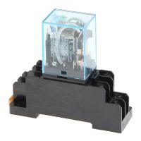 Hh52p My2nj รุ่น Dpdt 12vdc Dc24v Ac220v ขดลวด8 Pin 35มม.Din Rail Power Relay Socket