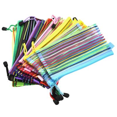 A6 Zipper Mesh Pouch, Colorful Pencil Pen Bag Document Bag Storage Pouch for Travel Makeup, Offices Supplies, Travel Accessories (14 Pieces)