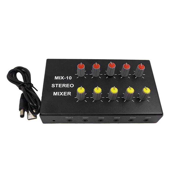 10Way Stereo Audio Signal Mixer Board Headphone Amplifiers Sound Mixing