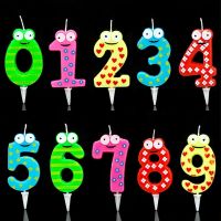 Party Supply Cartoon Number Candles Happy Birthday Cake Topper Cute Decoration G99A