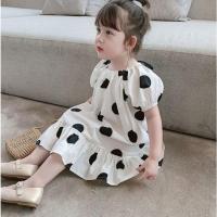 COD SDFGERGERTER 2021 Summer Girls Polka Dot Dress Childrens Cotton Puff Sleeve Princess Dress Baby Girl Korean Dress kids