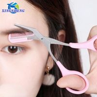 1pcs Eyebrow Trimmer Scissor with Comb Facial Hair Removal Grooming Shaping Steel Eyebrow Makeup Accessories