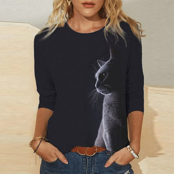 women-clothes-spring-casual-cute-cat-womens-clothing-funny-3d-print-long-sleeve-t-shirts-fashion-tops-mujer-camisetas-2022