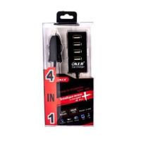 OKER changer USB  4 port แบบเสียบที่ช่องจุด บุหรี่ในรถยนต์ C-348 สายชาตใรรถยนตร์ ชาร์จได้พร้อมกัน  4port USB