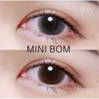 แท้100%Kitty kawaii Mini bom brown/gray คอนแทคเลนส์สายตาสั้น สายตาปกติ ลายธรรมชาติไซส์มินิ รายเดือน แถมตลับฟรีทุกคู่ Mini size contact lenses, free of all pairs