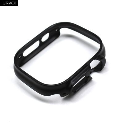 Urvoi เคสพิเศษสำหรับนาฬิกา Apple,อุปกรณ์ป้องกัน49มม. สำหรับ Iwatch พลาสติกพีซีแข็งกันรอยกรอบโลหะสี