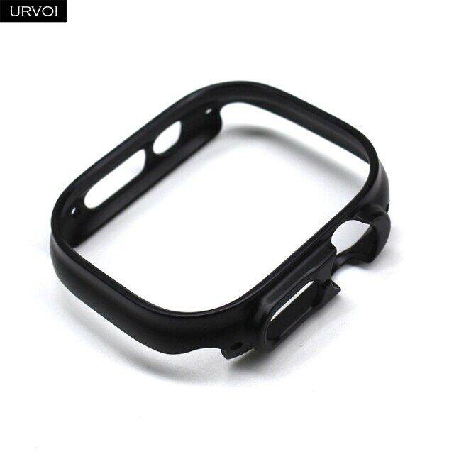 urvoi-เคสพิเศษสำหรับนาฬิกา-apple-อุปกรณ์ป้องกัน49มม-สำหรับ-iwatch-พลาสติกพีซีแข็งกันรอยกรอบโลหะสี