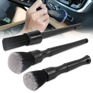5Pcs Car Cleaning Detailing Brush Set Wheels Cleaner Car Detail Brushes For  Car Leather Air Vents Dusters Interior Panels Clean