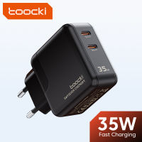 Toocki 35W เครื่องชาร์จ USB GaN USB Type C ที่ชาร์จสำหรับไอโฟน Xiaomi Huawei POCO Samsung Type C ที่ชาร์จแบตเตอรี่โทรศัพท์ชาร์จเร็ว POCO