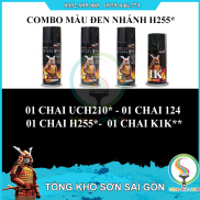 Combo sơn samurai màu đen nhánh H255 - Son chuẩn hãng honda