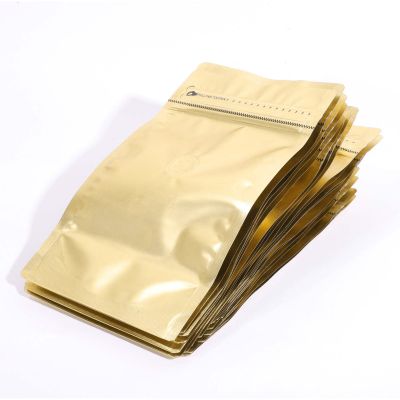 20Pcs Aluminum Foil Coffee Beans Storage Bags Stand Up Pouches Tea Packaging Box One-Way Air Valve Zipper Moistureproof Bags Food Storage  Dispensers