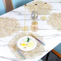 【CC】◑﹉  Gold Hollow Dining Insulation Round FlowerTable for Dish Coaster Placemat Desktop Decoration