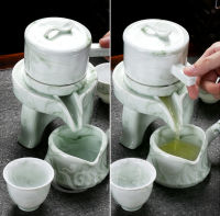 High grade Marble stripes Tea set stone grinding semi-automatic Tea Set,Kung Fu tea pot