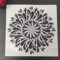 30*30 ซม.Mandala DIY Layering Stencils ภาพวาดสมุดภาพระบายสี Embossing Album ตกแต่งแม่แบบสำหรับผนัง N83-LUIZU STORE