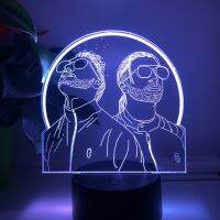 Rap Group PNL Lamp for Bedhome Ninght Lights Figure Room Decor Usb Bedside Girls Cute Gift Lampara De Noche Dormitorio Luces