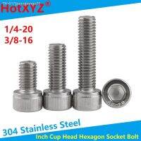 ✒ Inch Cup Head Hexagon Socket Bolt 304 Stainless Steel American Cheese Head Hex Socket Screw DIN912 1/4-20 3/8-16 5Pcs