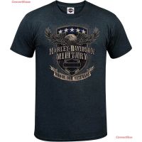 เสื้อยืดลำลอง Harley-Davidson Military - Mens T-Shirt - Overseas Tour Veterans Support Sports T-shirt