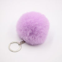 Christmas Gift Artificial Rabbit Fur Ball Plush Fuzzy Fur Key Chain POM POM Keychain Car Bag Keychain Key Ring Pendant Jewelry