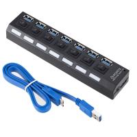 【┋】 Rehmans store. USB 3.0 Hub USB Hub 3.0 Multi USB Splitter 3 Hab ใช้อะแดปเตอร์ไฟ7พอร์ตหลาย Expander 2.0 USB3 Hub พร้อมสวิตช์สำหรับ PC