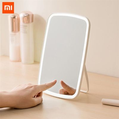 ส่งฟรี-แพ็คส่ง 1 วัน | Xiaomi กระจกแต่งหน้ามีไฟ LED ระบบสัมผัส ปรับระดับแสงได้  Xiaomi Mijia Intelligent portable makeup mirror desktop led light portable folding light mirror dormitory desktop