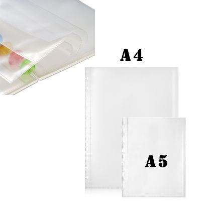 10Pcs A4 Transparent File Mushroom Hole Notebook Loose Leaf Pouch DIY Document Bag Binder Rings PVC Storage Binding Folder