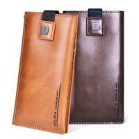 Men Cellphone Holster Case Bag Leather Purse Card Slots Wallet Phone Pouch Multifunction Handbag Sports Package Universal Cover