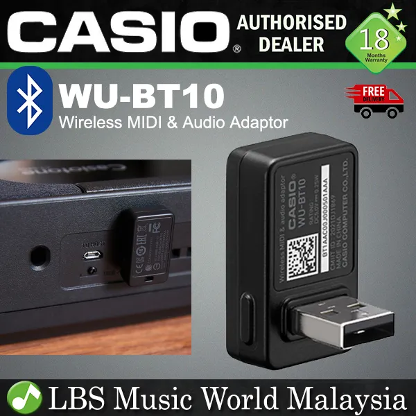 Casio WU-BT10 Wireless Bluetooth MIDI and Audio Adapter for CT