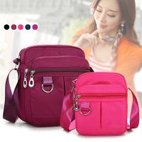 Women Mobile Phone Bag Mini Nylon Crossody Cell Phone Cash Female Messenger Bag Wallet Coin Purse Shoulder Bag Waterproof Casual Cable Management