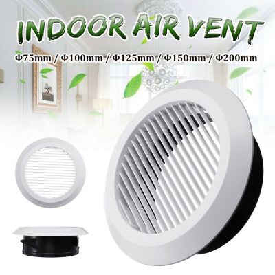 75/100/125/150/200mm Diameter ABS Air Vent Grille Circular Indoor Ventilation Outlet Duct Pipe Cover Cap Household Vents FU