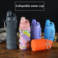 ❖☬﹍ Summer Foldable Water Bottle Leakproof Retractable PP Silicone Cup Outdoor Accessories Hiking Camping Portable Tools Dropship